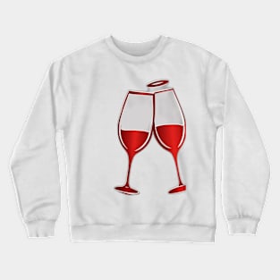 Angelic Toast - Heavenly Red Wine Glasses Design No. 1009 Crewneck Sweatshirt